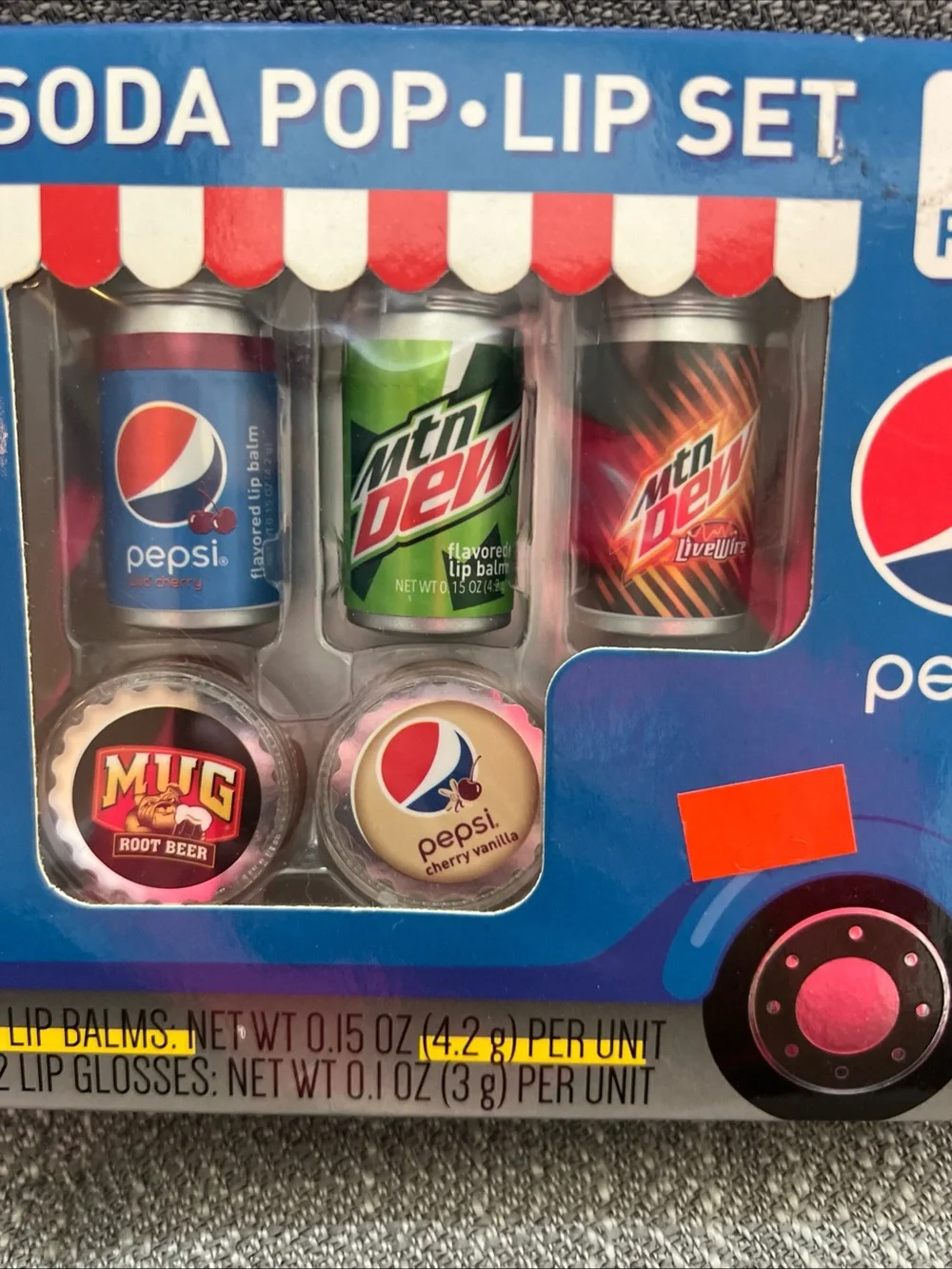 Pepsi Soda Pop Lip Set - Blue and Red Packaging (5 Pack)